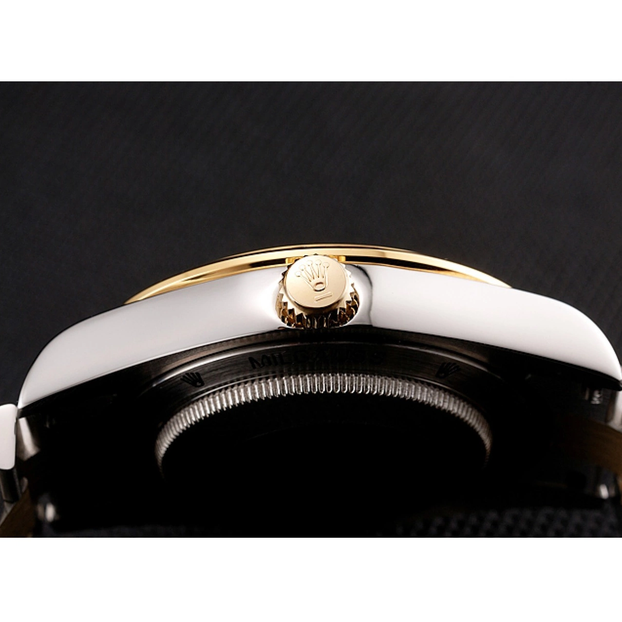 AAA replica watch Swiss Bezel Day-Date Tone Rolex 1454103 Dial Bracelet Two Diamond Champagne 0707